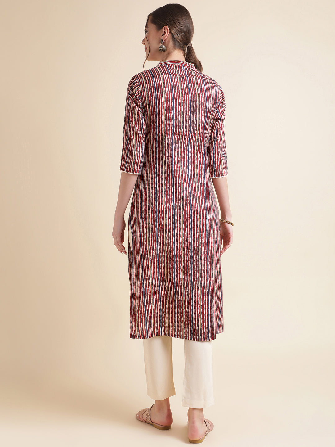 Multicolor Cotton Blend Women Kurtas