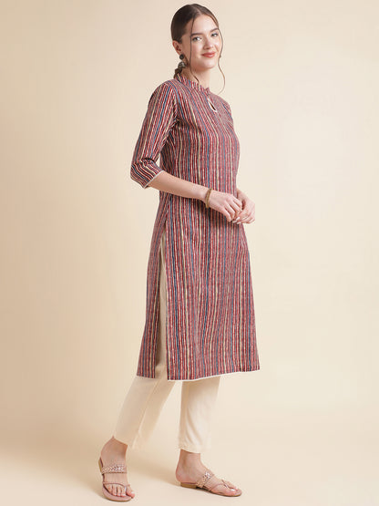 Multicolor Cotton Blend Women Kurtas