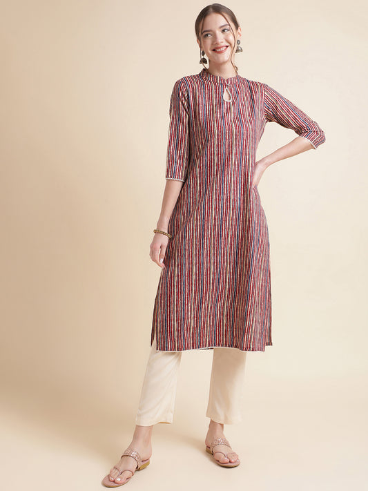 Multicolor Cotton Blend Women Kurtas