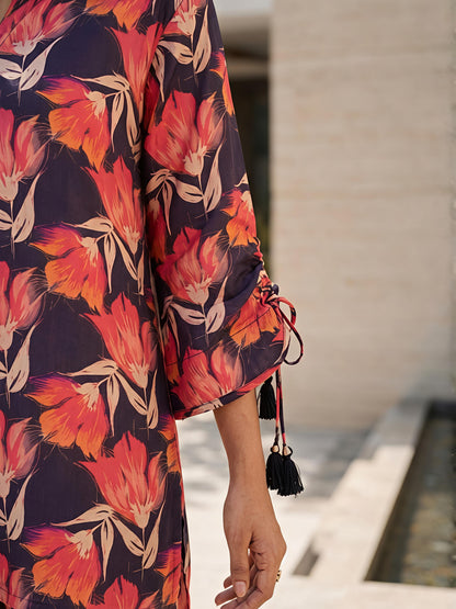 Floral Printed Co-Ord Set Kurta Plazo Stylish Casual Outfit
