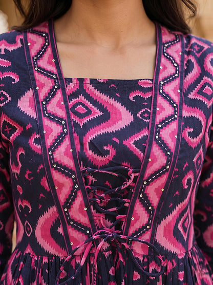 Pink Printed Regular Fit Shirt Top Cotton Blend Office Wear