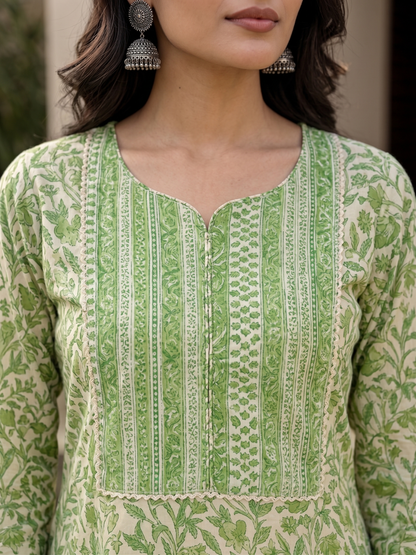 Green Viscose Rayon Kurta Set Dupatta Stylish Ethnic Outfit
