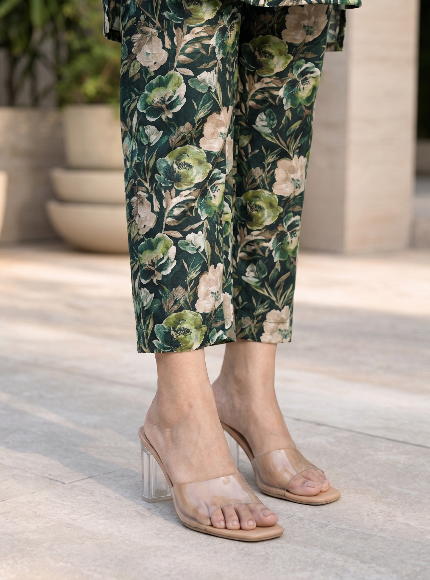 Green Floral Rayon Blend Printed Casual Stylish Co-Ord Set