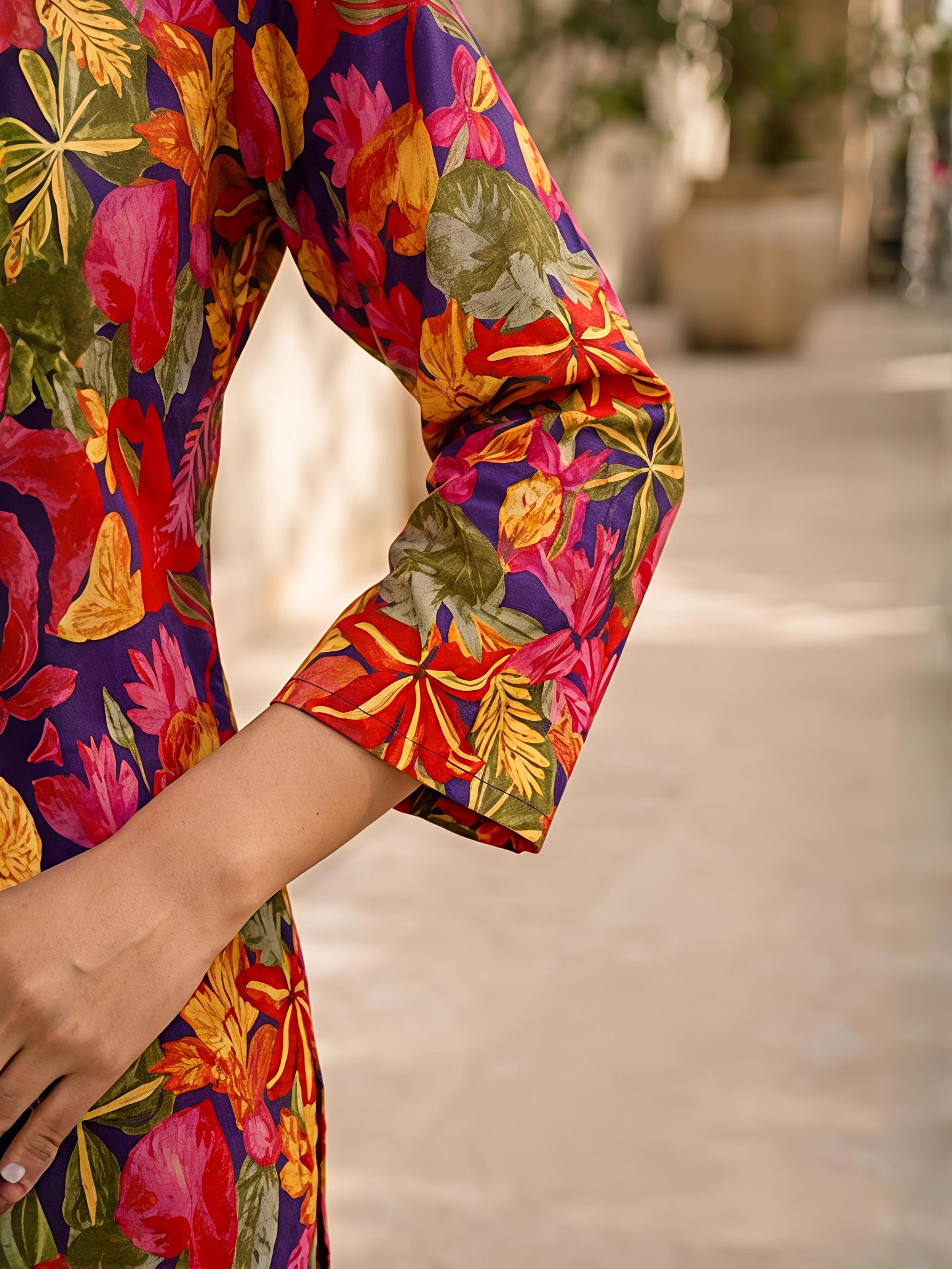 Multicolor Printed Polyester Floral Casual Stylish Co-Ord Set