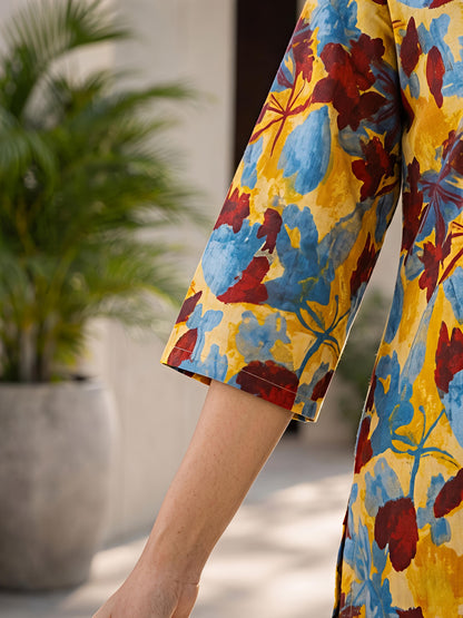 Multicolor Printed Floral Polyester Casual Stylish Co-Ord Set