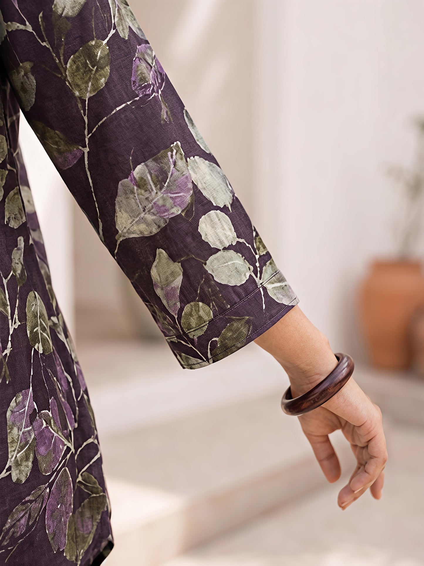 Purple Printed Rayon Blend Casual Stylish Fashion Co-Ord Set