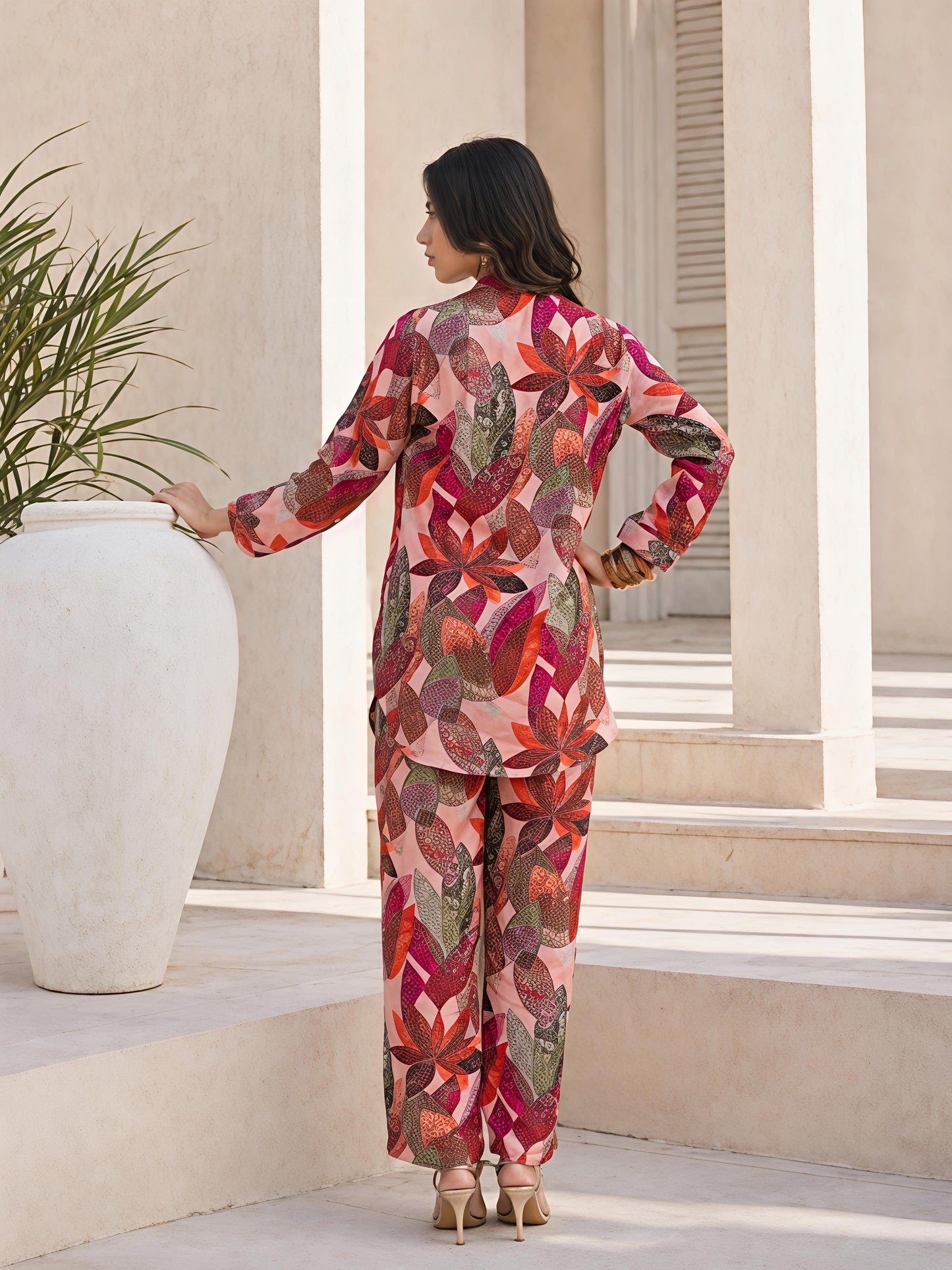 Multicolor Printed Rayon Blend Casual Stylish Fashion Co-Ord Set