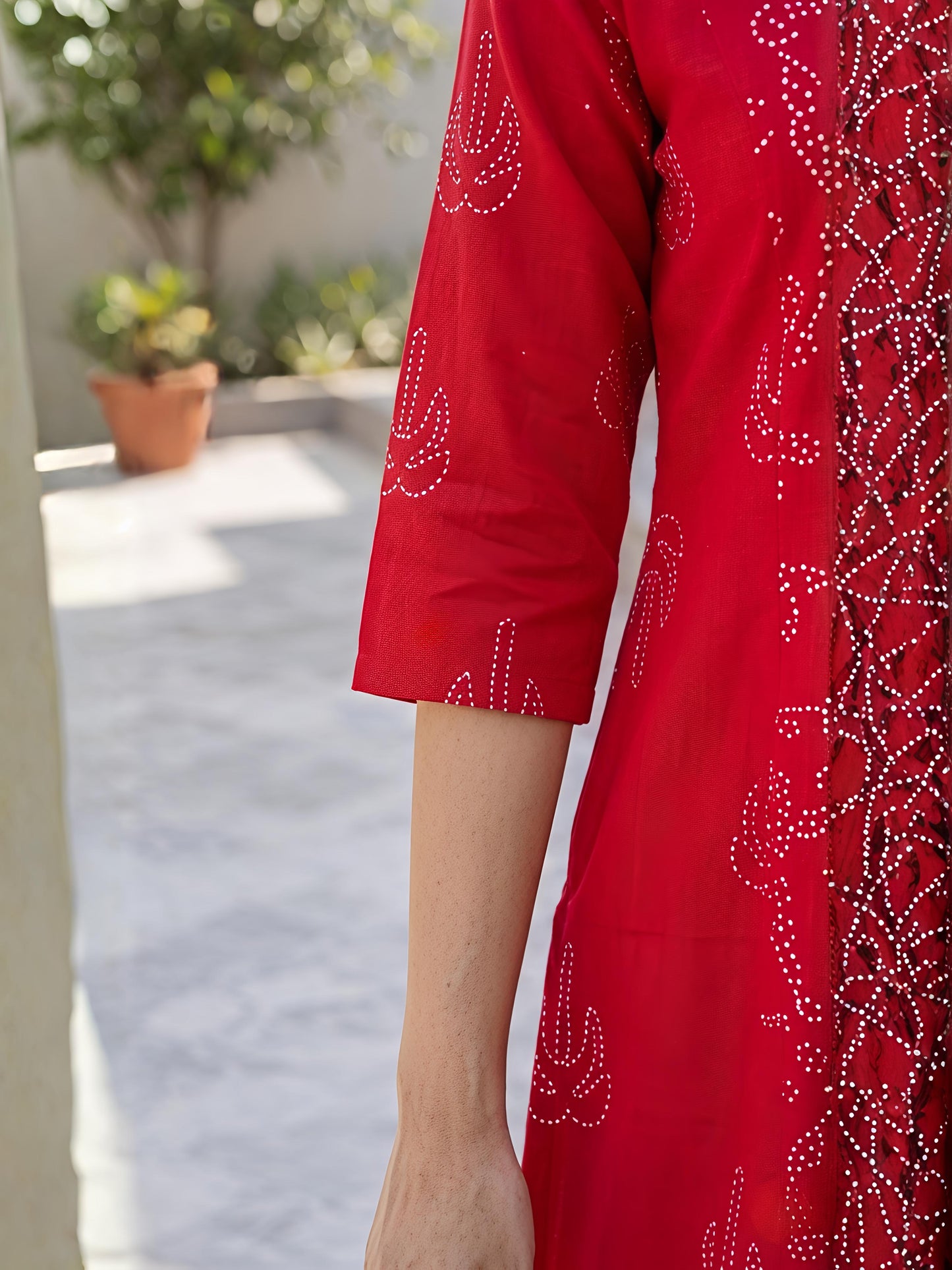 Red Floral Rayon Blend V-Neck Casual Stylish Co-Ord Set